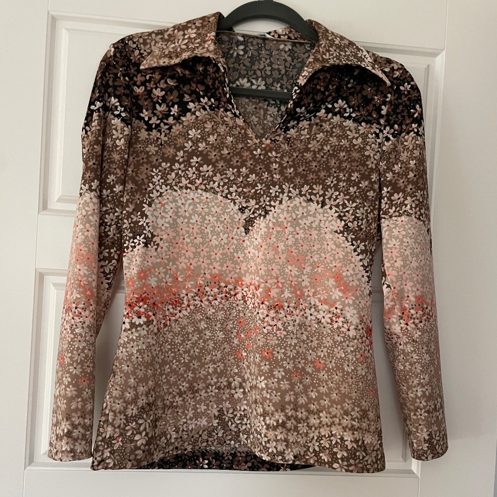 Vintage Floral Long-Sleeve Top